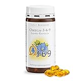 Sanct Bernhard Omega-3-6-9 Leinöl-Kapseln | Mit reinem Bio-Leinöl | 180 Kapseln