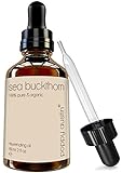 Bio Sanddornöl - RIESIG 60ml, 4x Mehr Nährstoffe, Vegan, Cruelty Free, Organisch, 100% Reines & Kaltgepresst Bio - Beste für Trockener, Empfindlicher, Akne, Hormonell & Menopause Haut & Gesicht